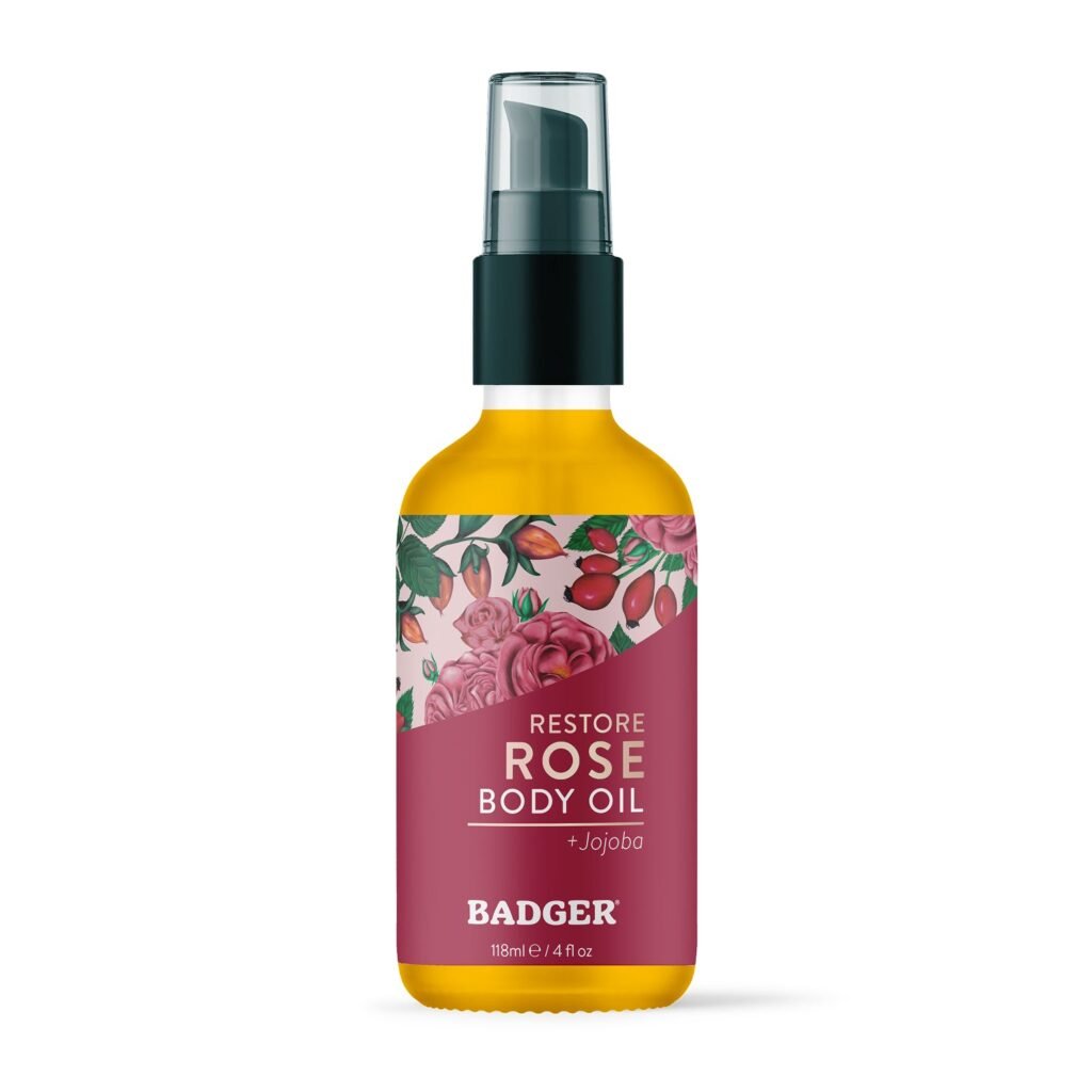 Badger Rose Body Oil, 4 fl oz
