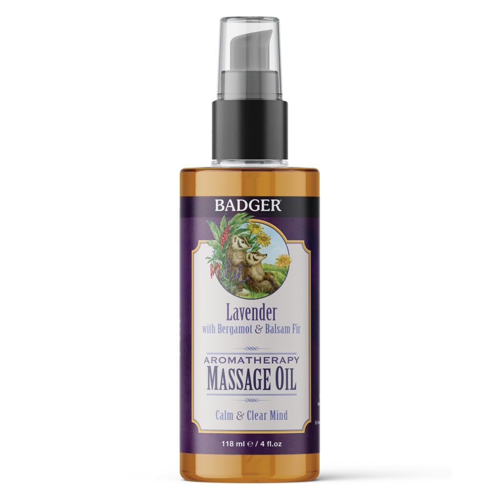 Badger Lavender Aromatherapy Massage Oil, 4 fl oz