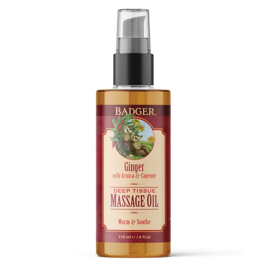 Badger Ginger Deep Tissue Massage Oil, 4 fl oz